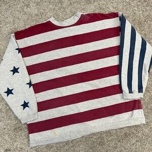 Vintage Sycamore Sweatshirt American Flag Size Large Made In USA Stars Stripes‎
